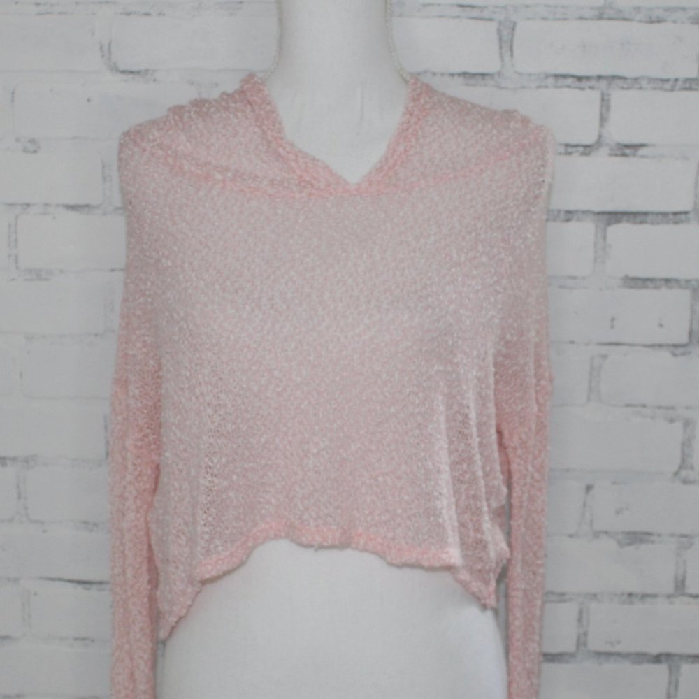 Mudd Light Pink See Through Sweatshirt Hoodie
